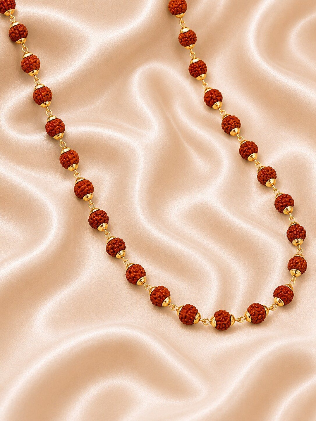 Jewar Mandi Unisex Gold-Toned & Brown Gold-Plated Antique Chain