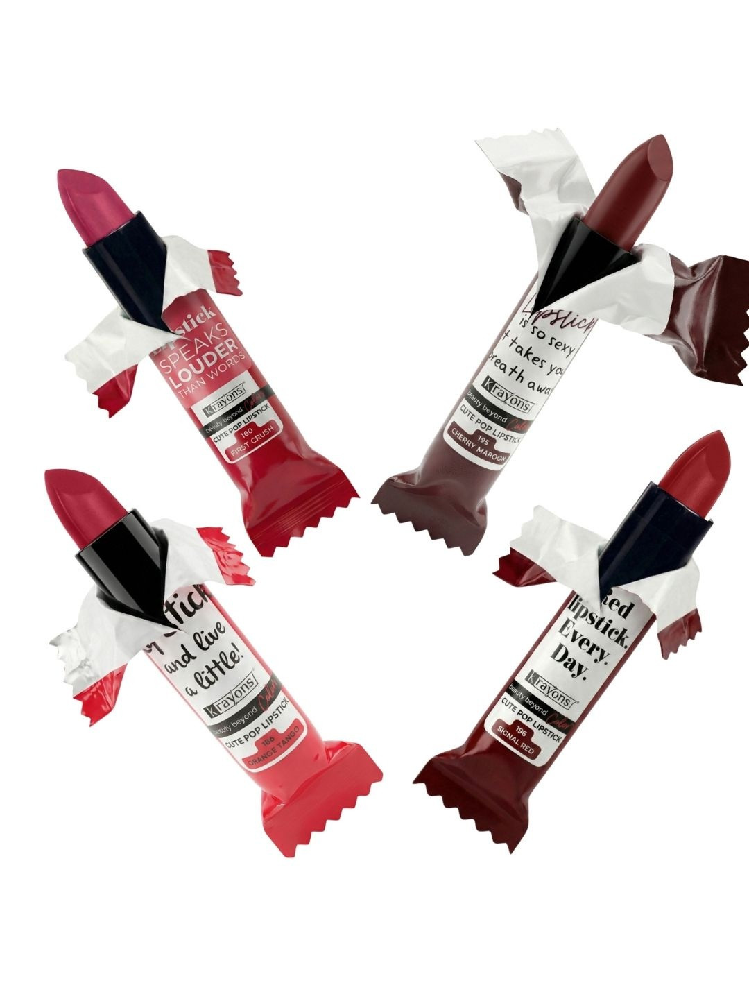 krayons Set Of 4 Cute Pop Waterproof & Moisturizing Matte Lipsticks - 3.5 g Each