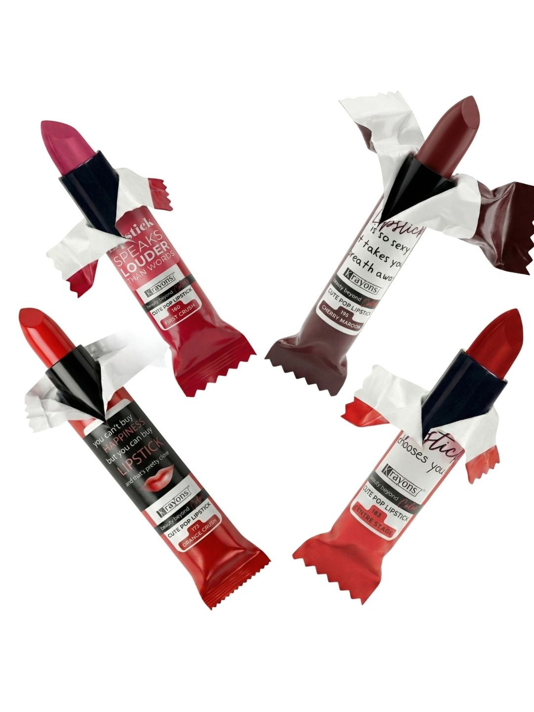 krayons Set Of 4 Cute Pop Waterproof & Moisturizing Matte Lipsticks - 3.5 g Each