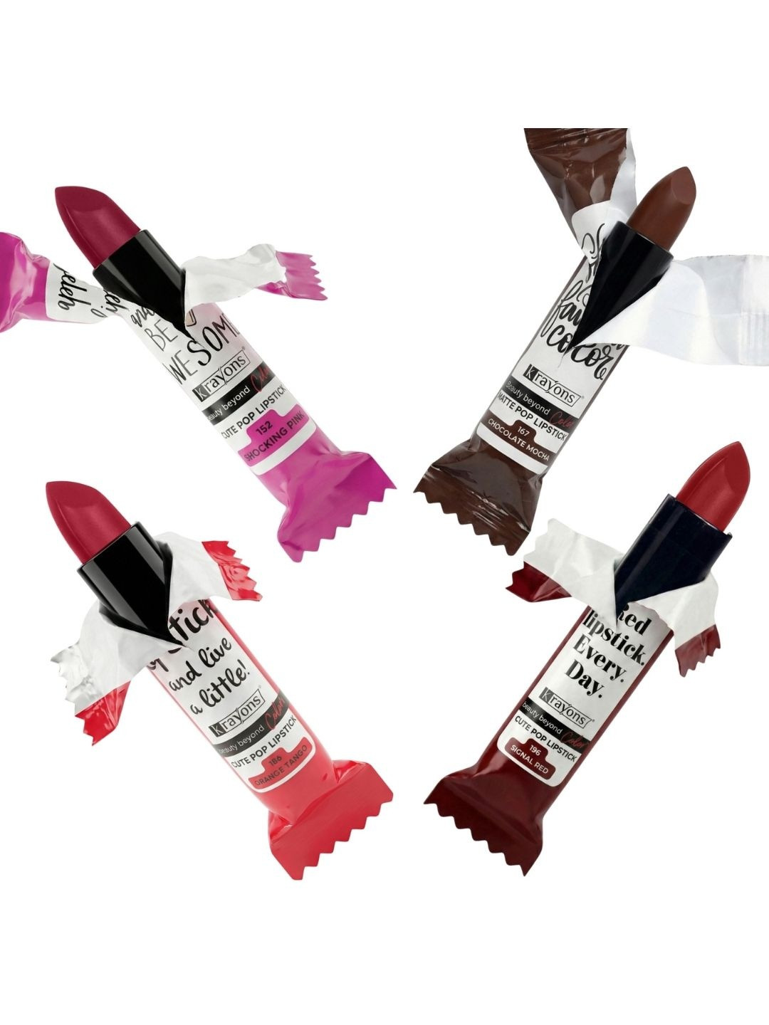krayons Set Of 4 Cute Pop Waterproof & Moisturizing Matte Lipsticks - 3.5 g Each