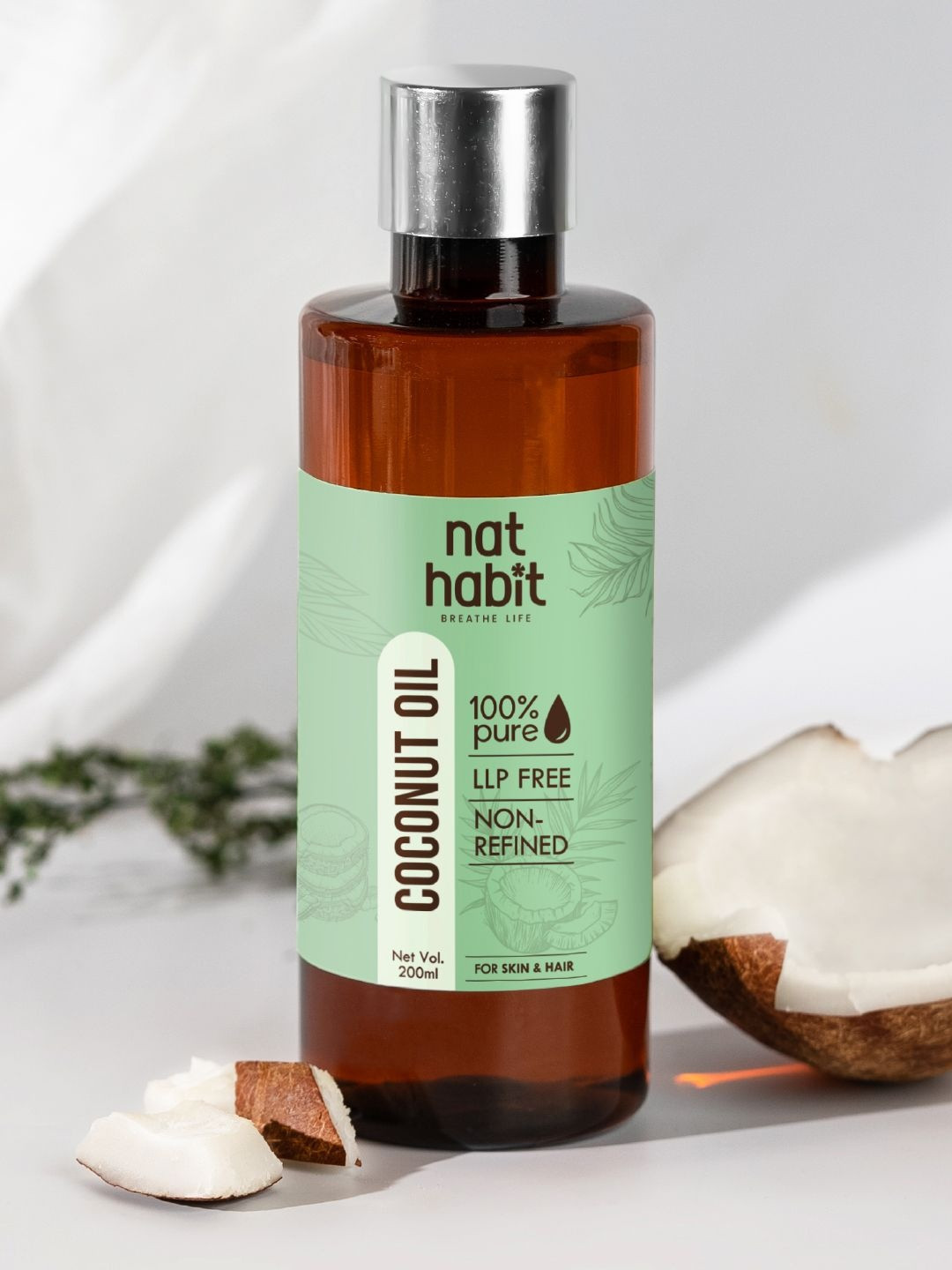 Nat Habit Non-Refined LLP-Free Pure Coconut Oil - 200ml