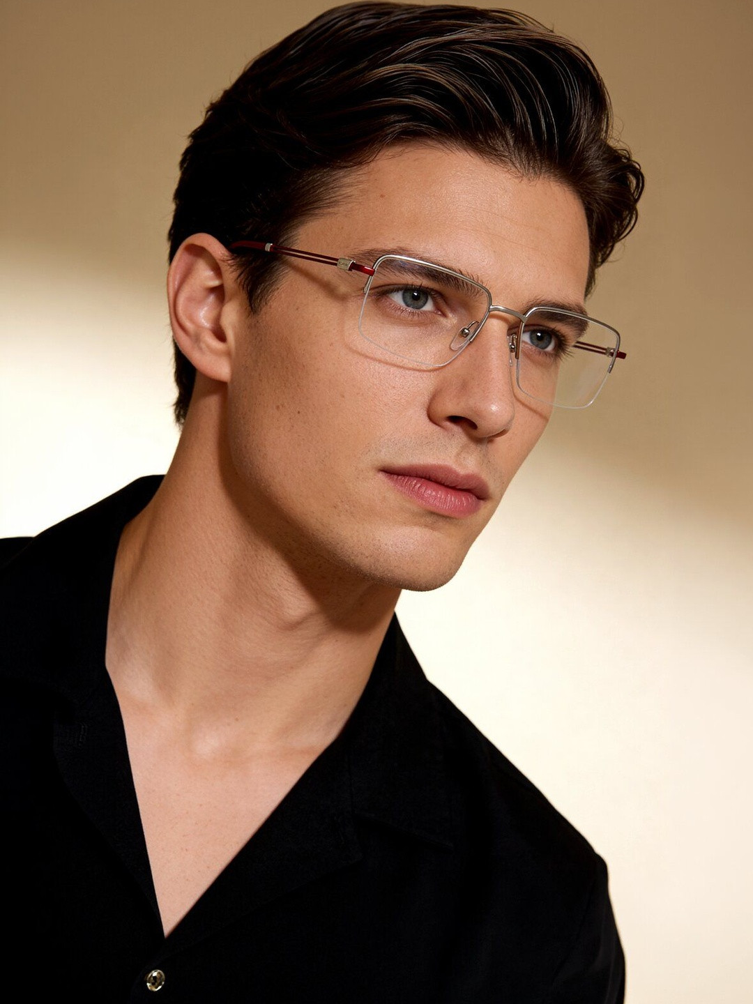 IDEE Men White & Silver-Toned Solid Full Rim Rectangle Frames