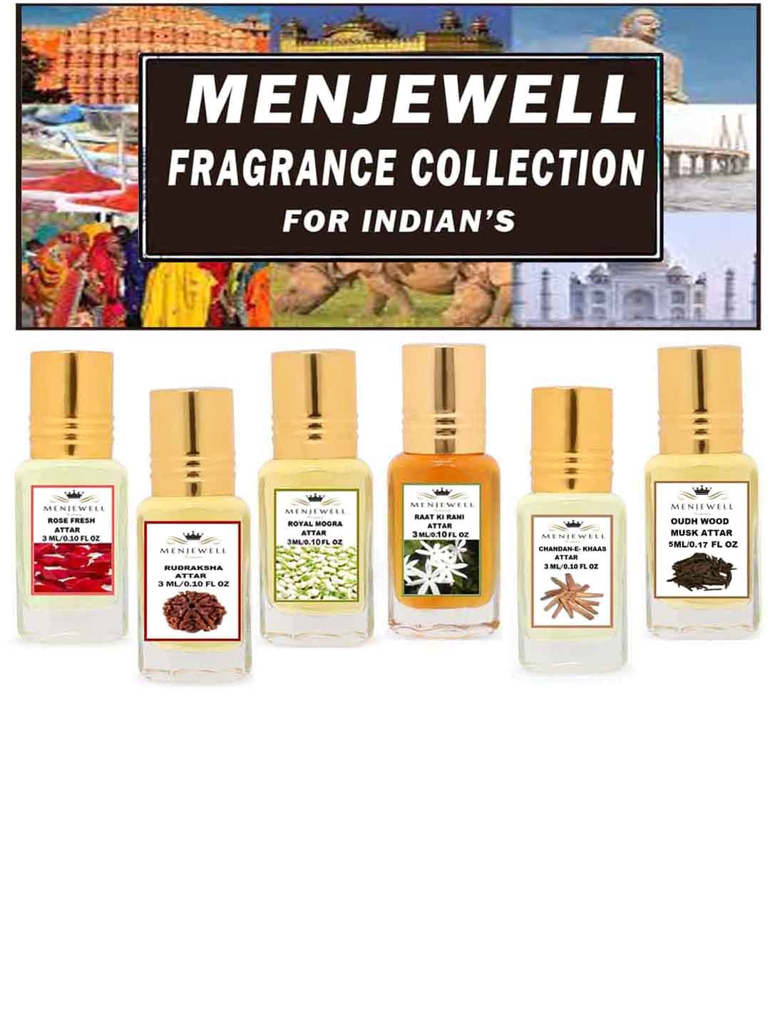 Menjewell Set Of 6 Indian's Attar - 3ml Each