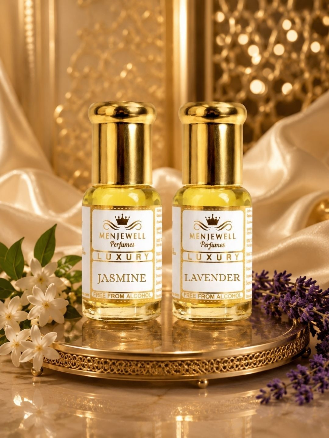 MENJEWELL Perfumes Lavender Love & Jasmine Attar Premium Quality Finest Pure Perfume