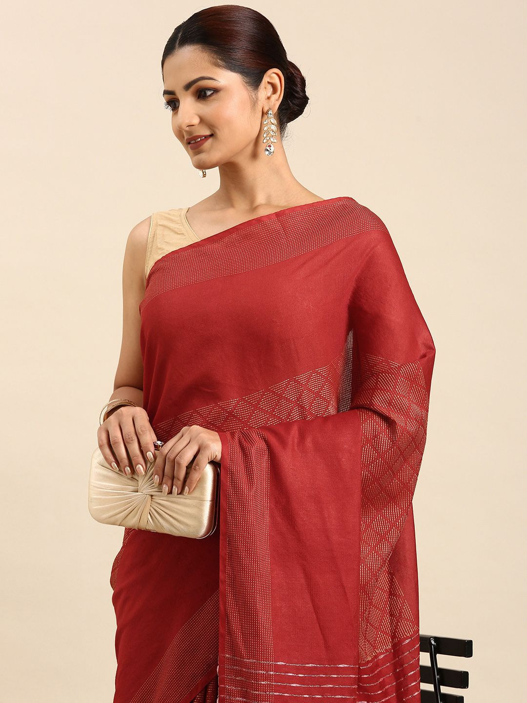 swatika Woven Design Zari Silk Blend Bhagalpuri Saree
