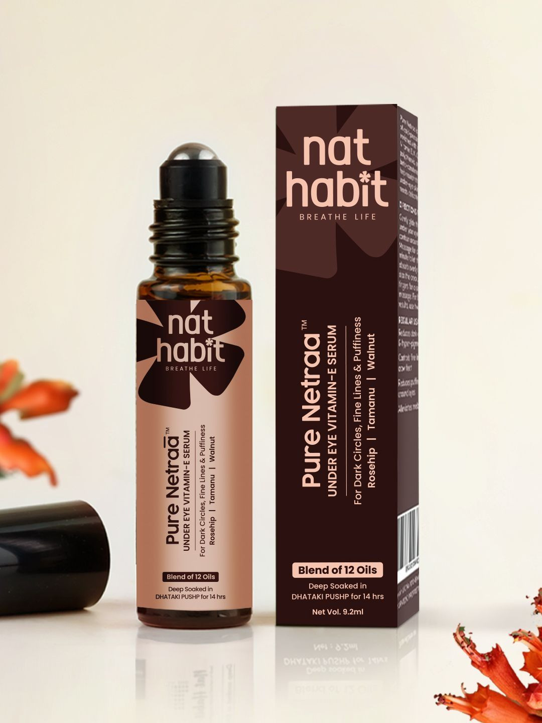 Nat Habit Pure Netraa Under Eye Serum with Vitamin C-E & Retinol for Dark Circles - 9.2ml