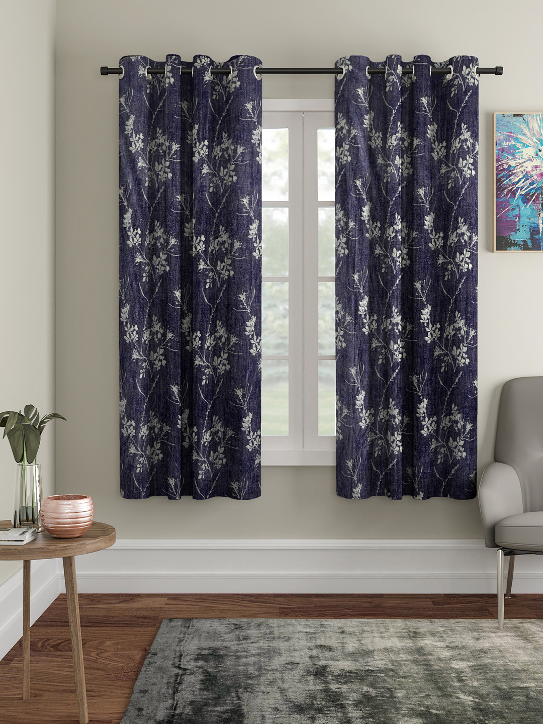Cortina Set of 2 Floral Printed Window Curtains