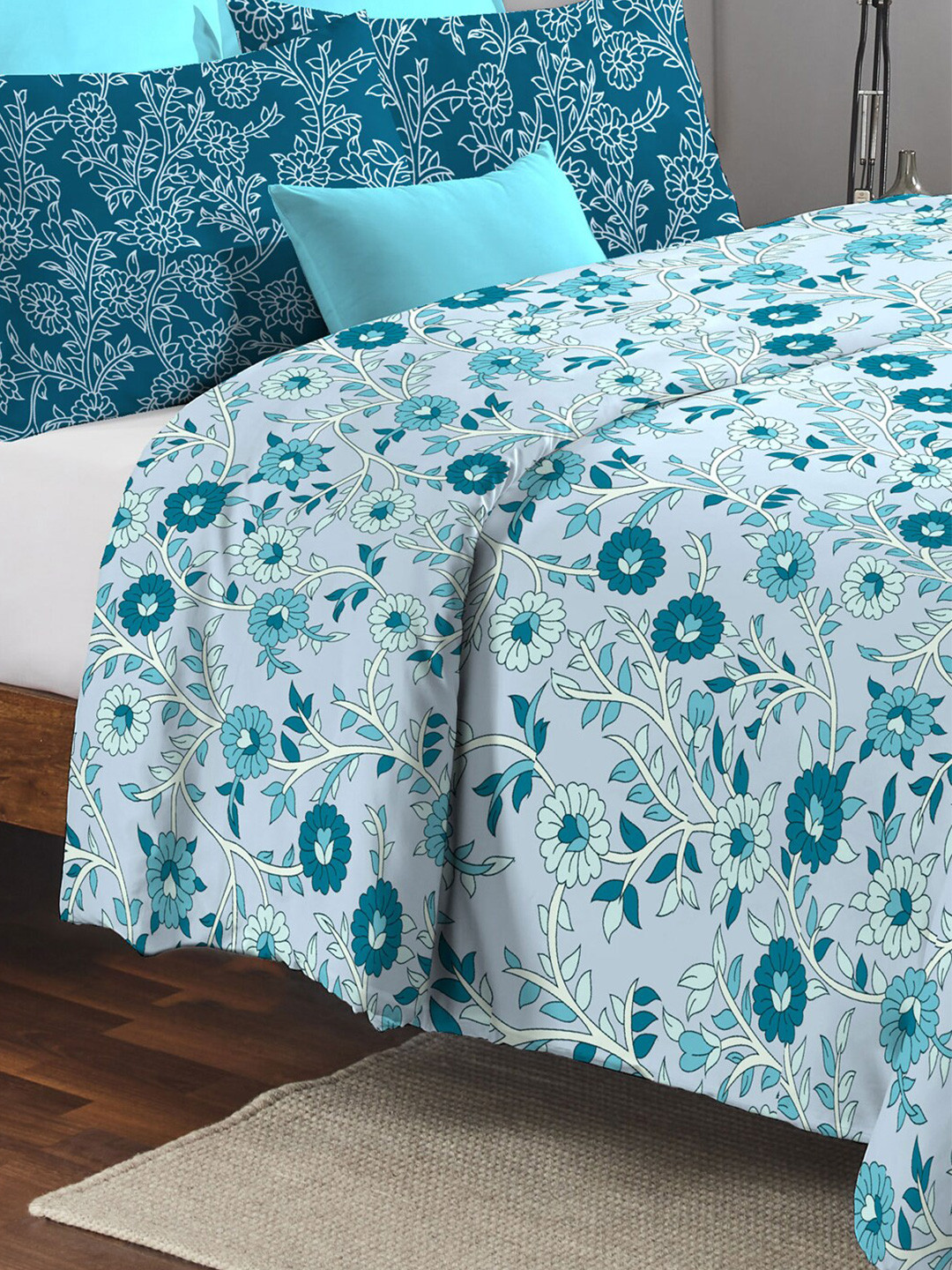 MYTRIDENT Feather Tales Floral Mild Winter 150 GSM Pure Cotton Double Bed Comforter