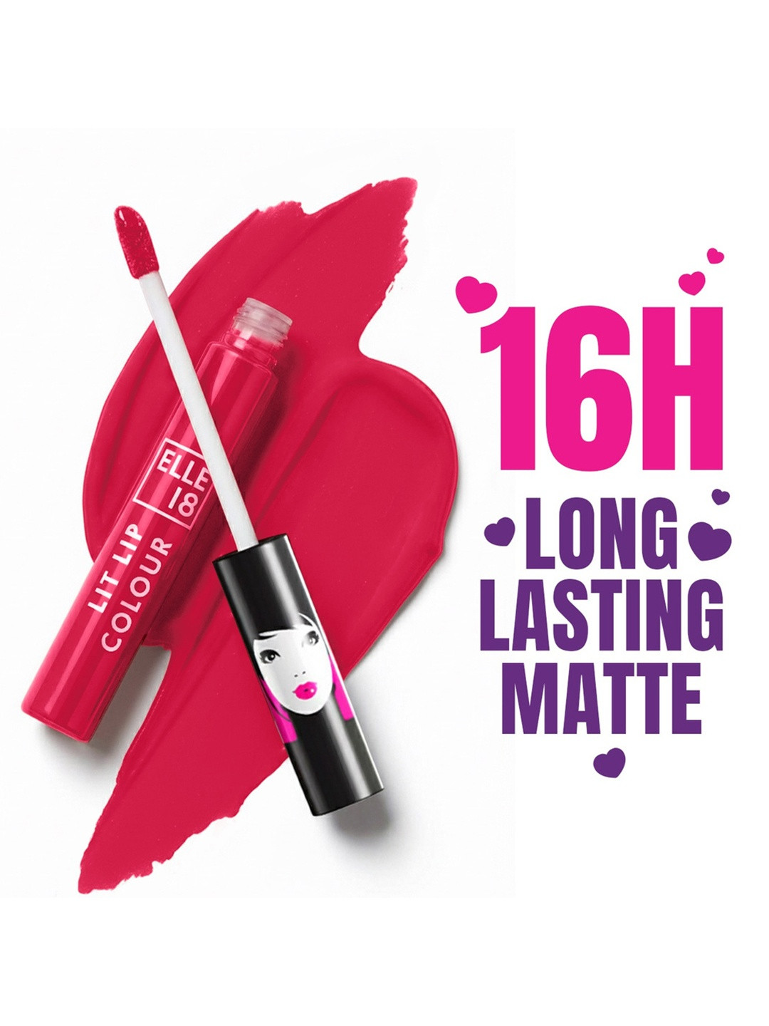 ELLE 18 Lit Lip Matte Finish Long Lasting Smudgeproof Lip Colour 5.6ml - Pink Blossom