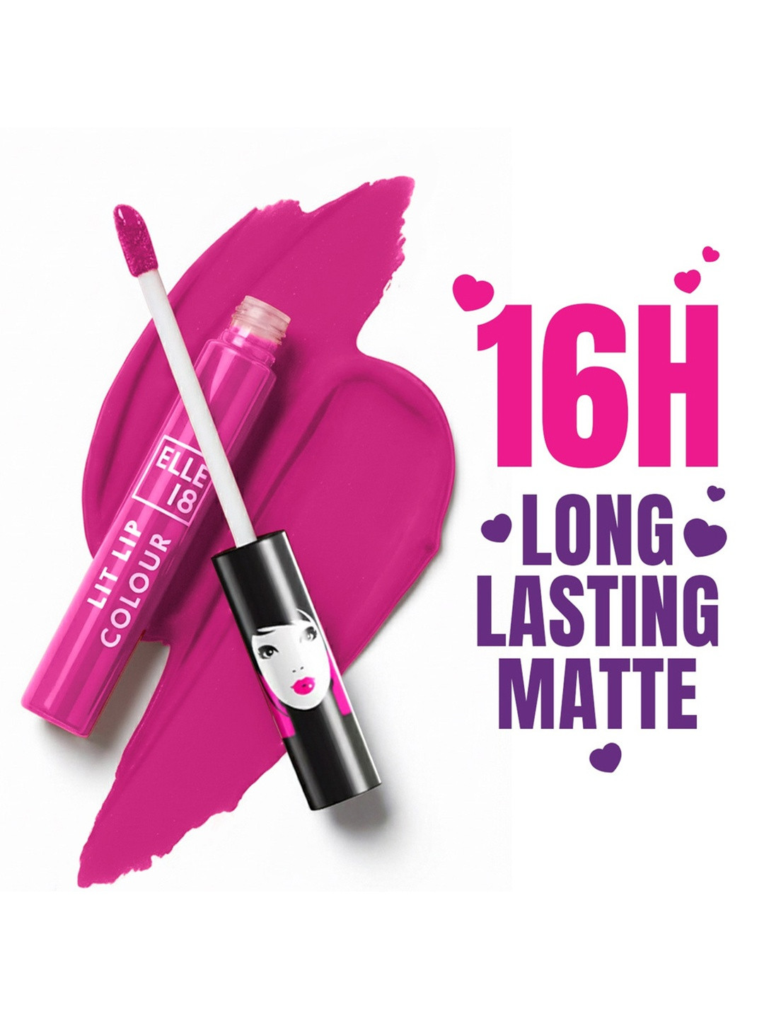 ELLE 18 Lit Lip Matte Finish Long Lasting Smudgeproof Lip Colour 5.6ml - Pink Pout