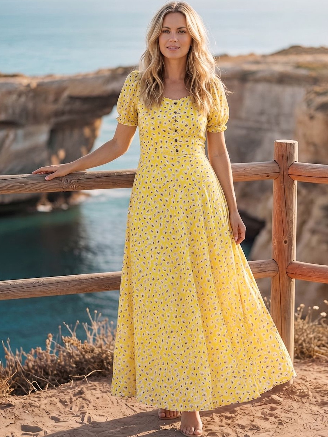 aayu Floral Georgette Maxi Dress