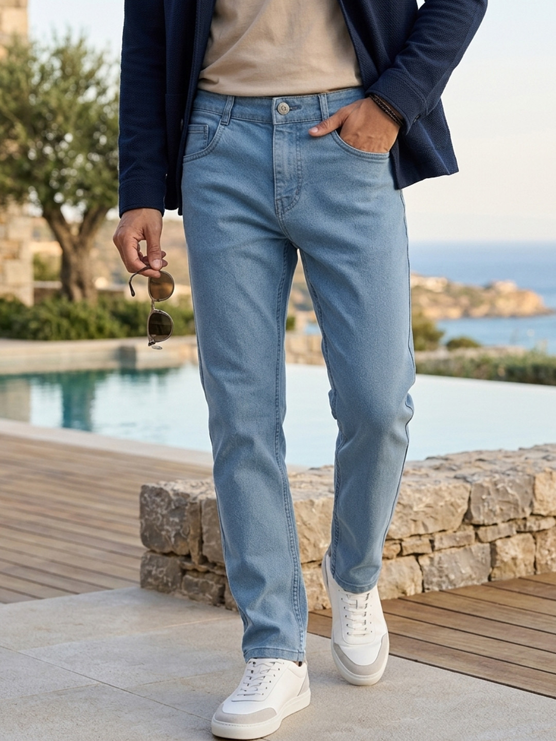 Urbano Fashion Men Blue Slim Fit Mid-Rise Clean Look Stretchable Jeans