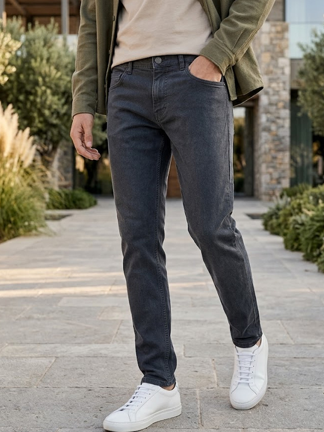 Urbano Fashion Men Grey Slim Fit Stretchable Jeans