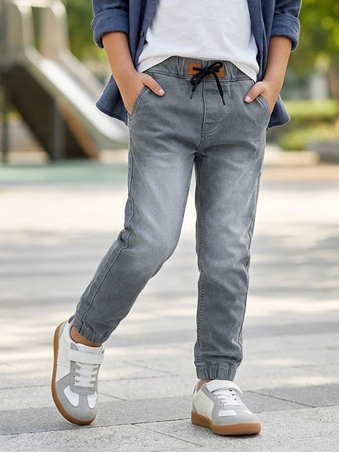 Urbano Juniors Boys Slim Fit Faded Denim Jogger Jeans