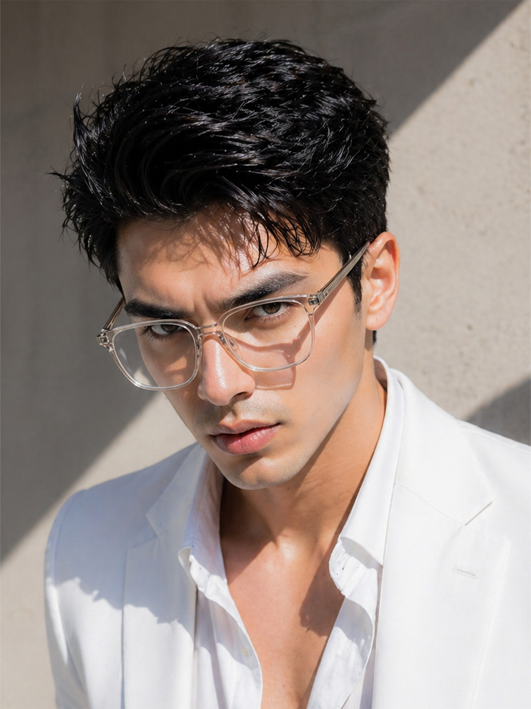 ROYAL SON Unisex Grey Full Rim Spectacles Square Frames SF0026-C2