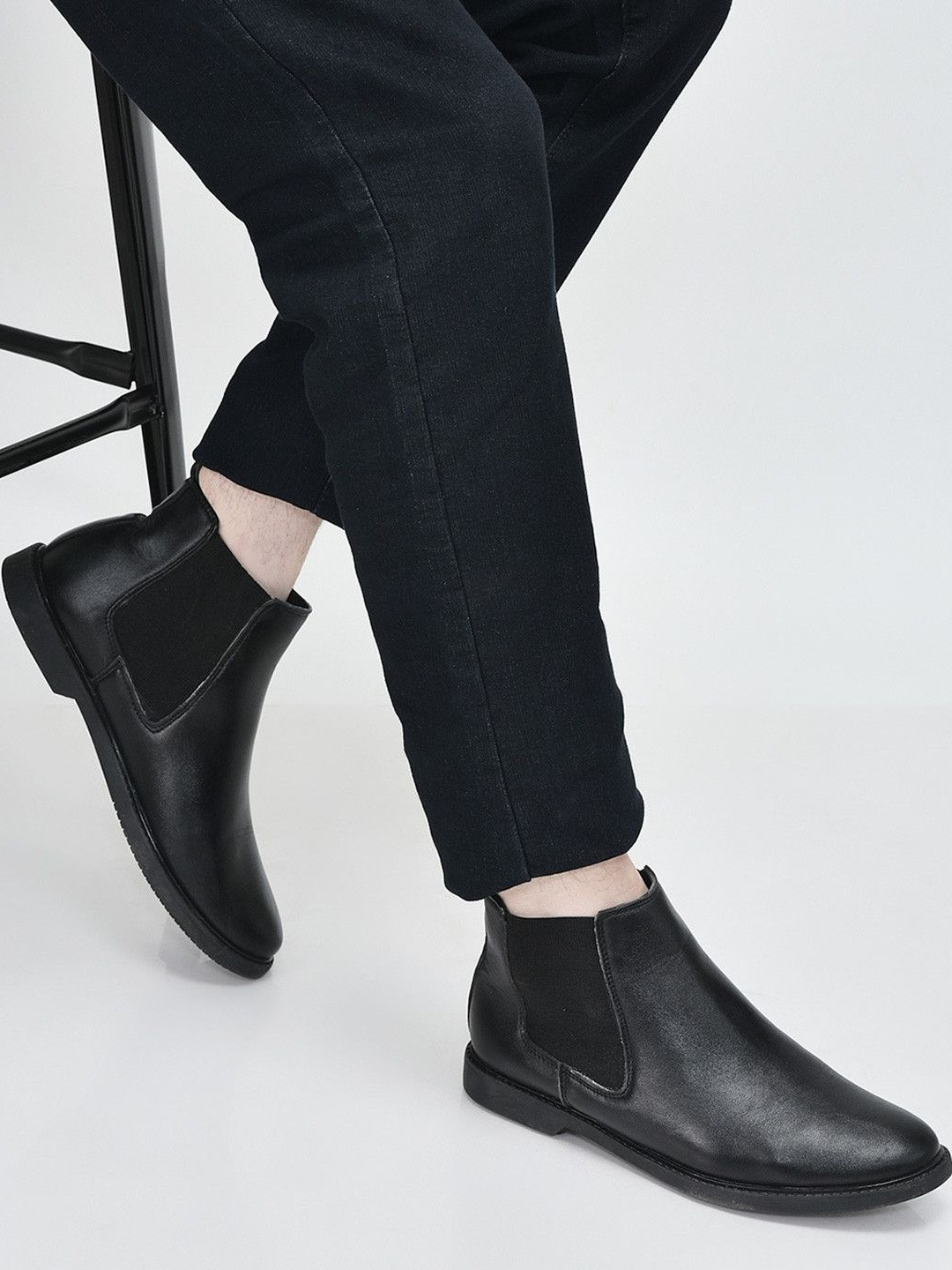 FAUSTO Men Mid-Top Chelsea Boots