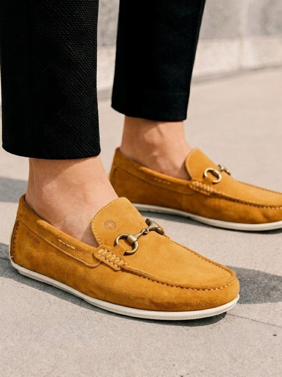 Ruosh Men Leather Comfort Insole Horsebit Loafers