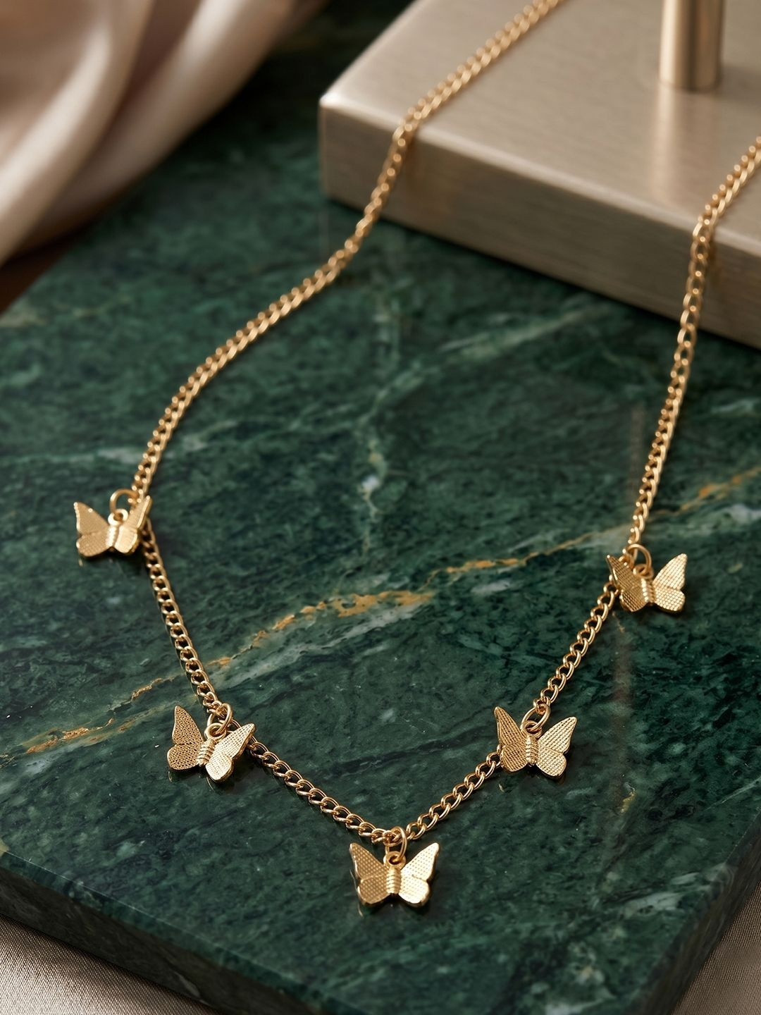 YouBella Gold-Plated Butterfly Pattern Necklace