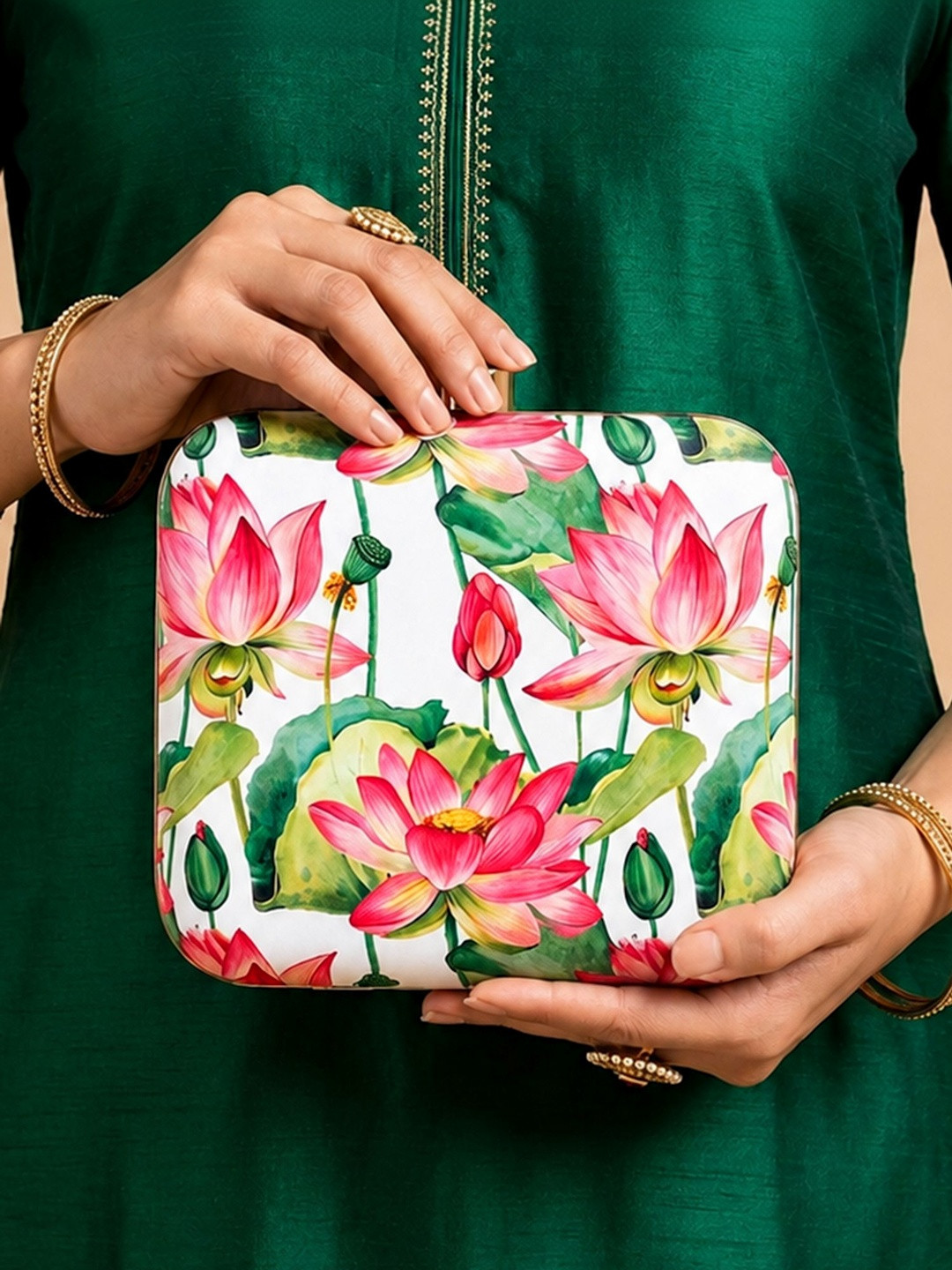 ARTKLIM Printed Box Clutch
