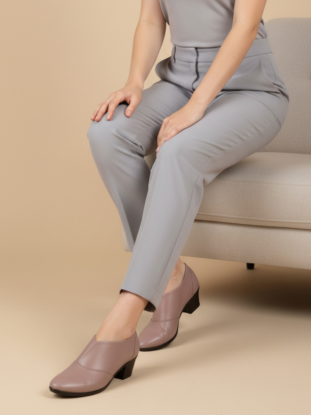 ELLE Pointed Toe Block Peep Toes