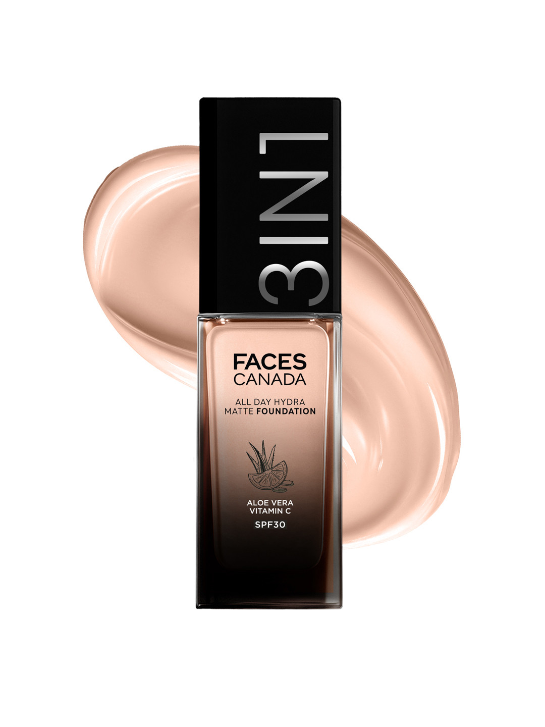 FACES CANADA 3-in-1 All Day Hydra Matte SPF30 Foundation 30 ml - Rose Ivory 011
