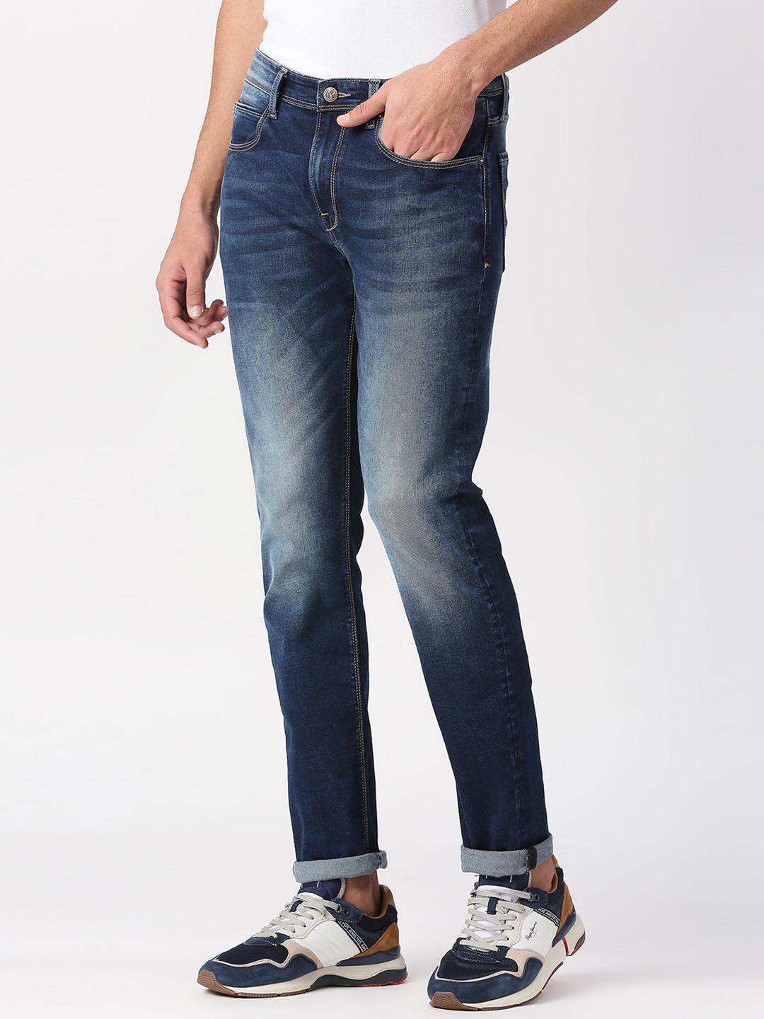 Pepe Jeans Men Mid-Rise Slim Fit Heavy Fade Jeans