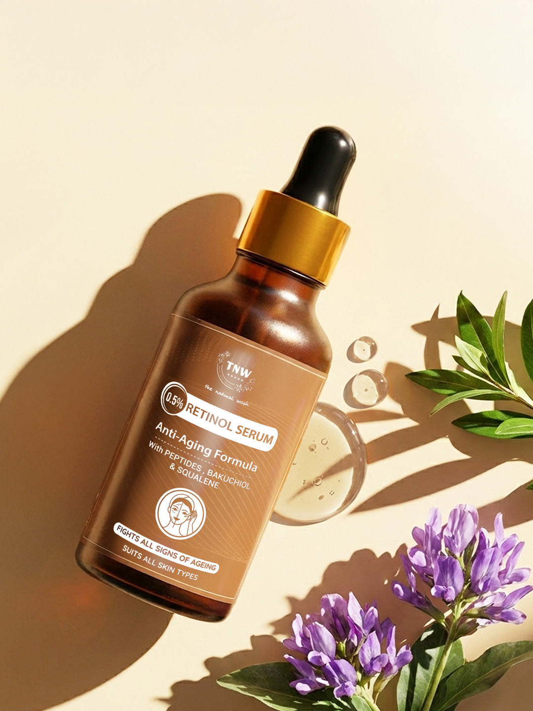 TNW The Natural Wash Brown Anti Ageing Retinol Face Serum with Hyaluronic Acid 30 ml