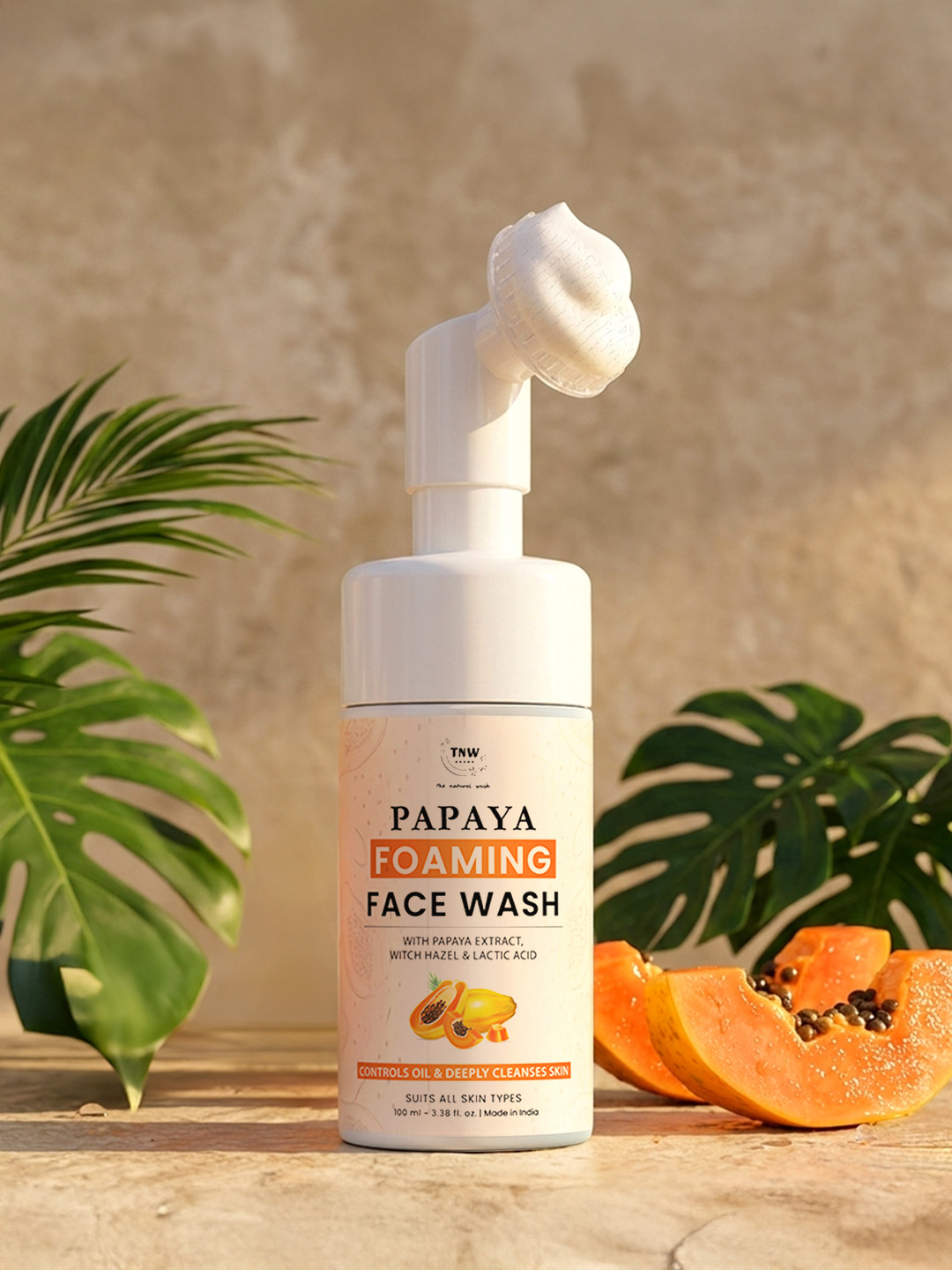 TNW the natural wash Papaya Foaming Face Wash with Witch Hazel & Lactic Acid - 100 ml