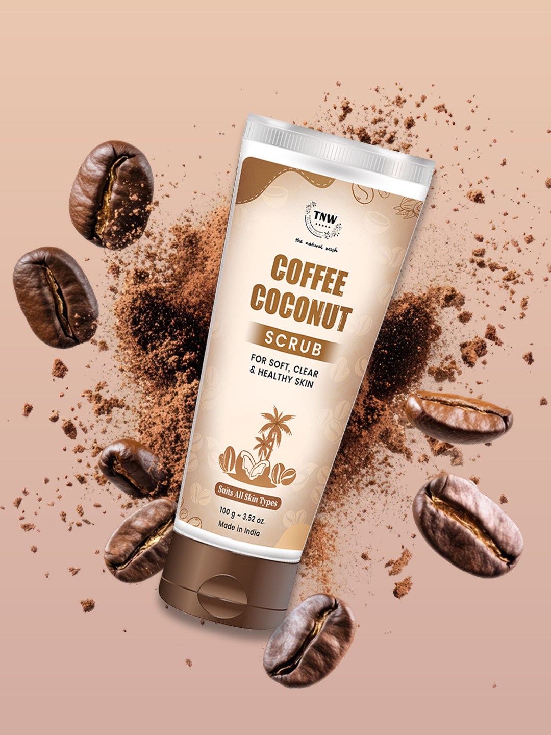 TNW the natural wash Coffee Face & Body Exfoliating Coconut Scrub For Smooth Skin 100g