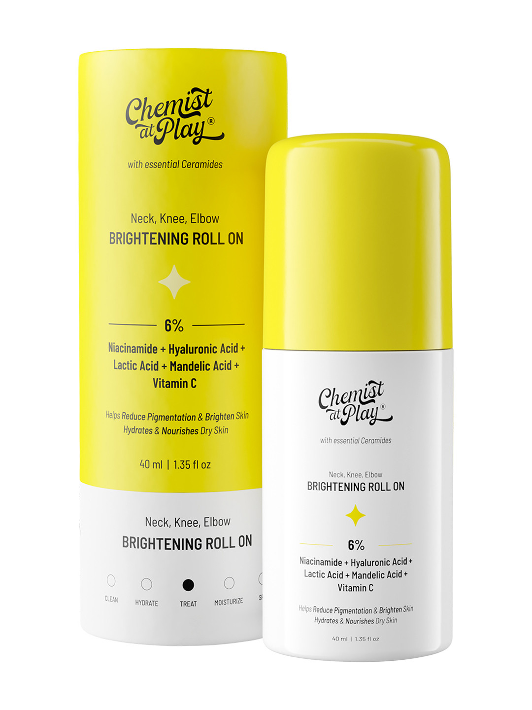 Chemist at Play Neck Knee & Elbow Brightening Roll On with Niacinamide - 40ml