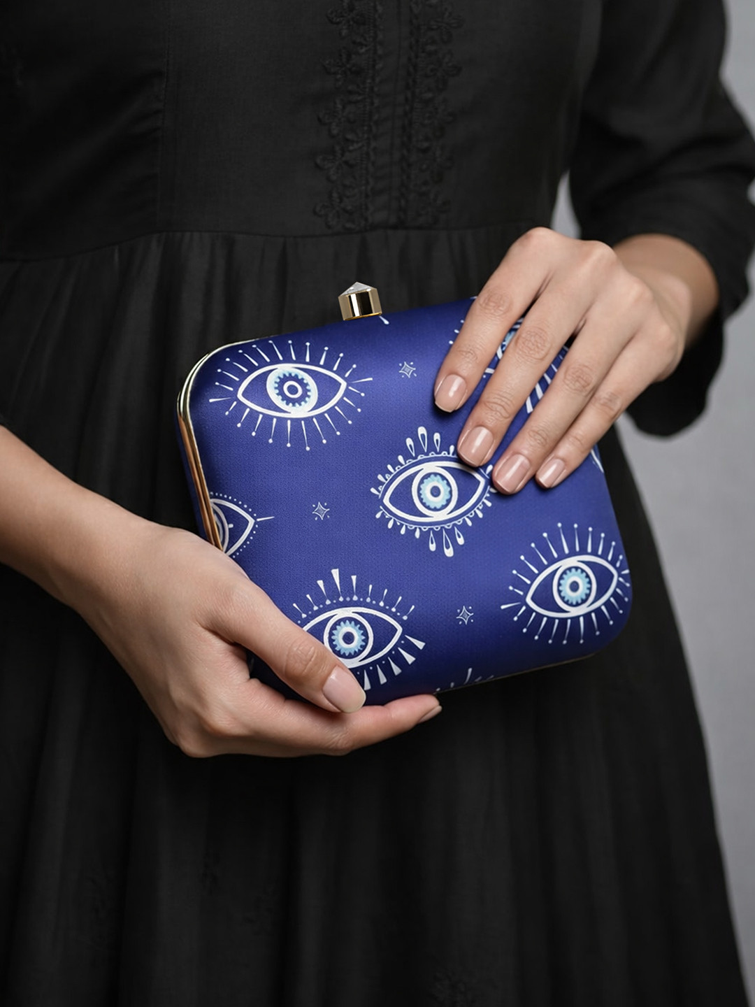 ARTKLIM Women Evil Eye Printed Fabric Box Clutch