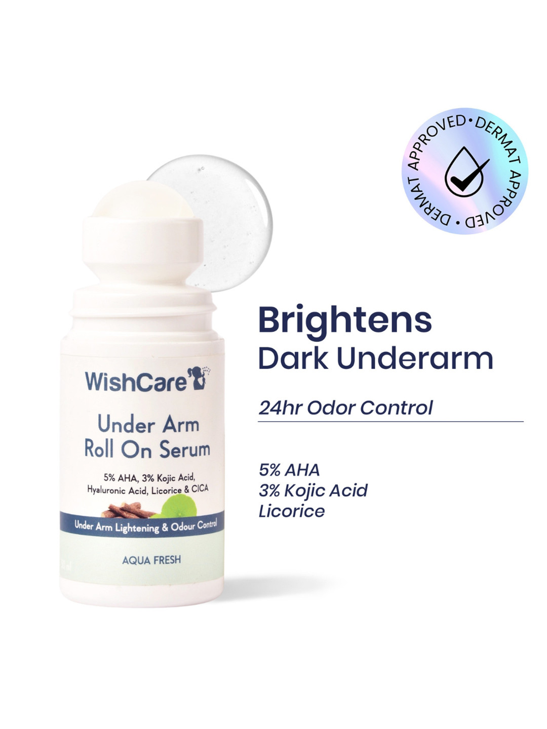 WishCare Underarm Roll On Serum - Aqua Fragrance & Fades Pigmentation 50 ml