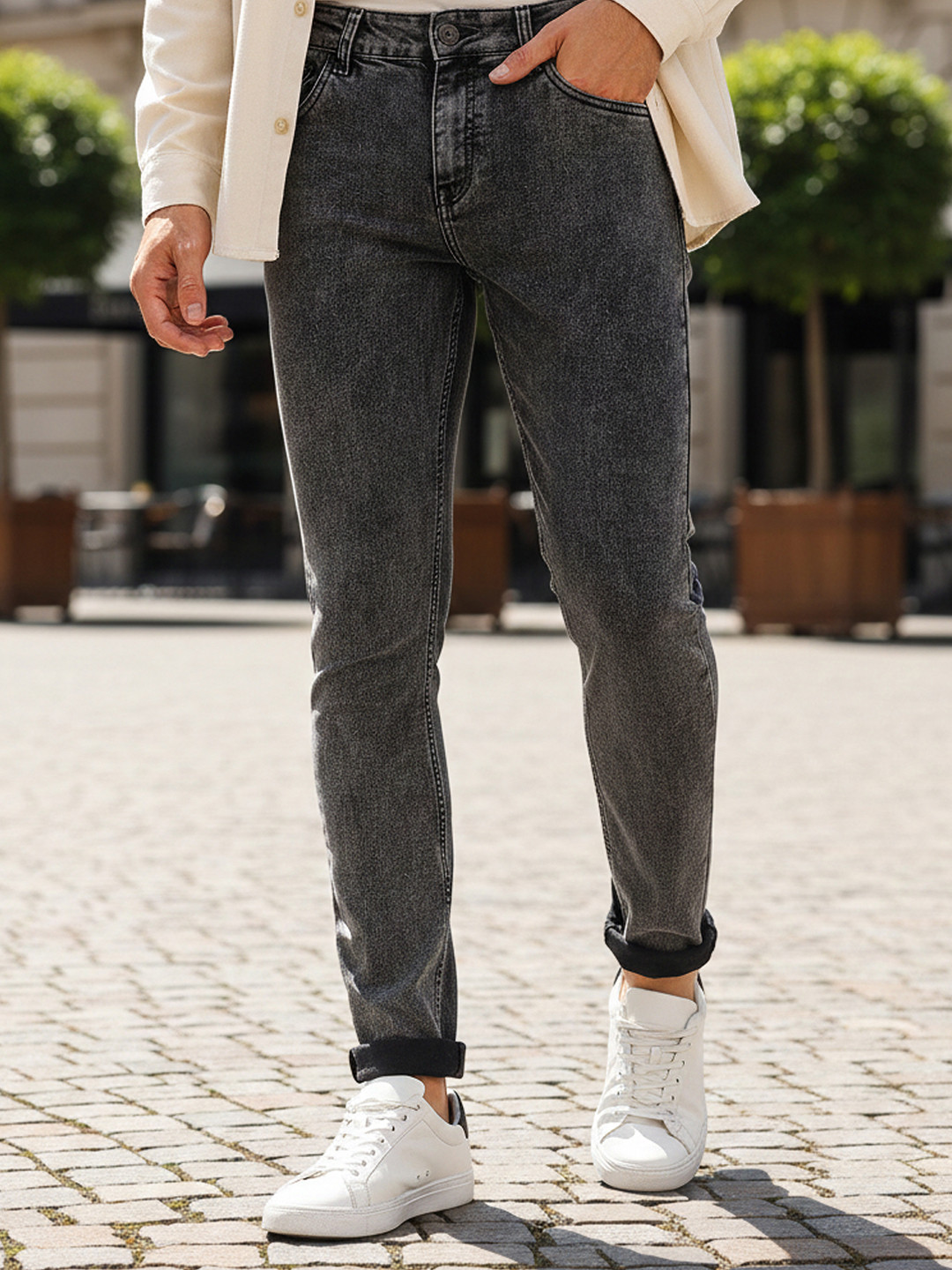 Urbano Fashion Men Clean Look Heavy Fade Stretchable Jeans