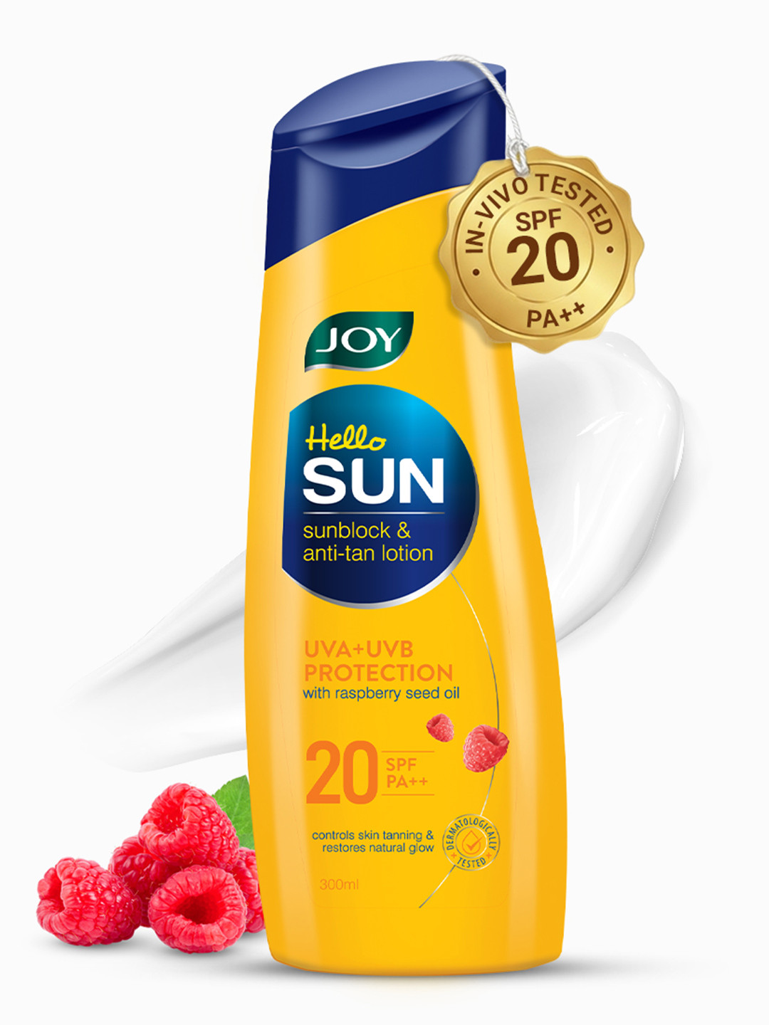 JOY Sunscreen Body Lotion SPF 20 PA++ - Controls Skin Tanning - 300ml