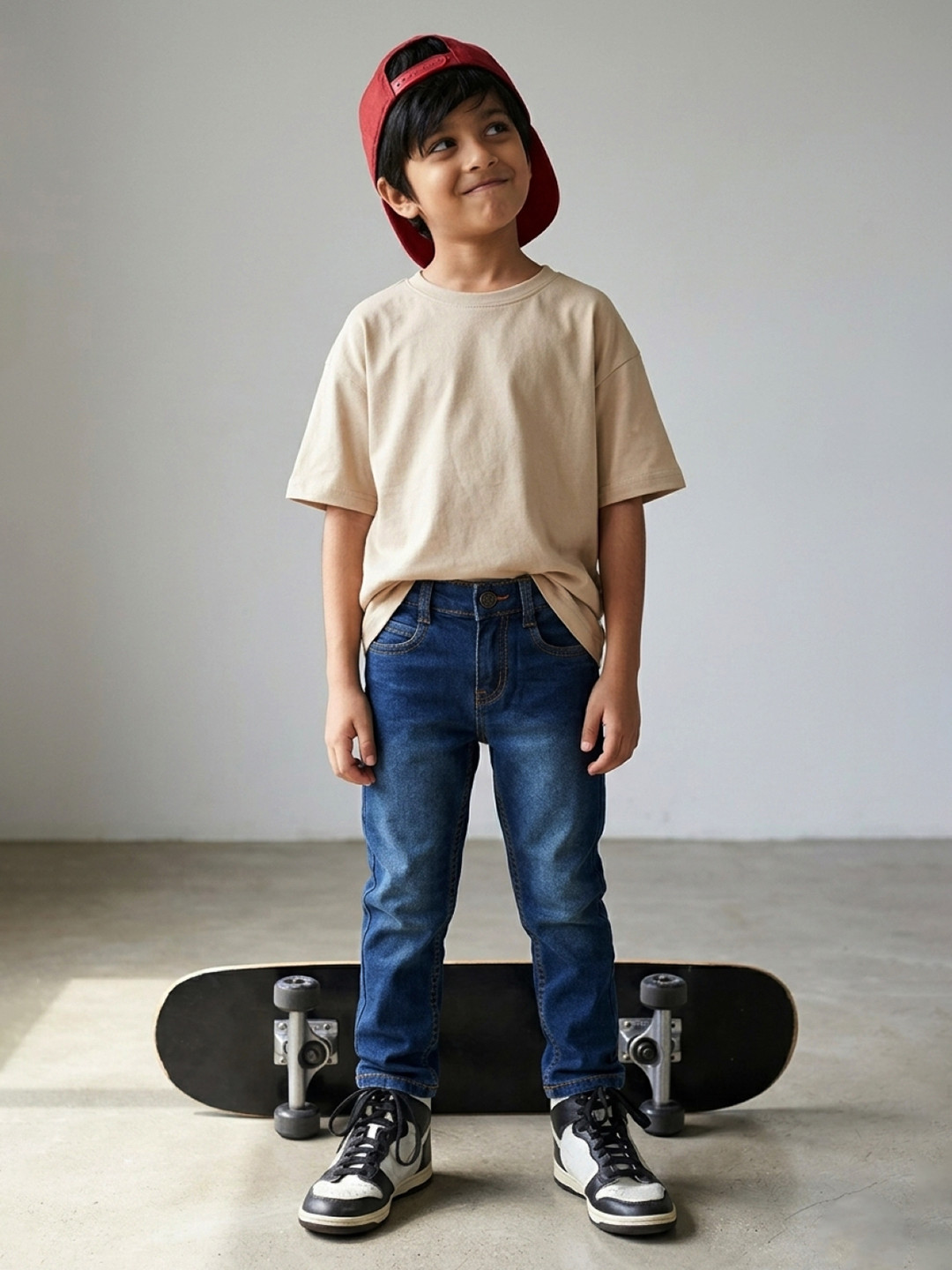 TALES & STORIES Boys Blue Slim Fit Mid-Rise Clean Look Denim Jeans