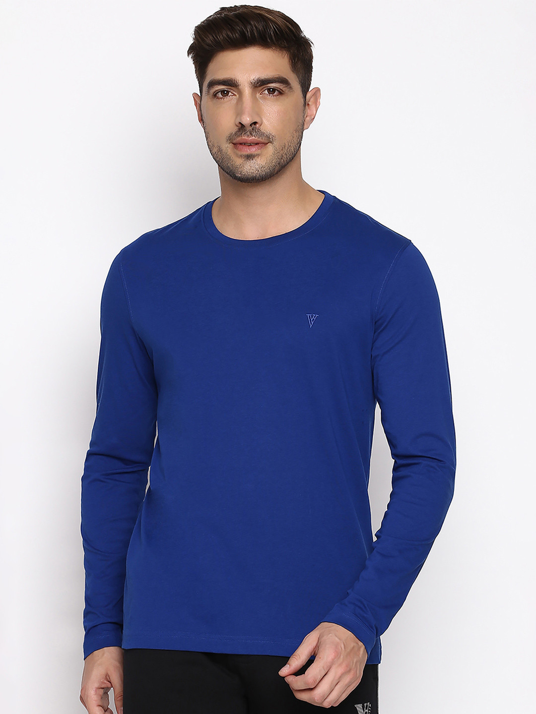 Van Heusen Innerwear Athleisure Solid Anti Bacterial Smart Tech Lounge Tshirts
