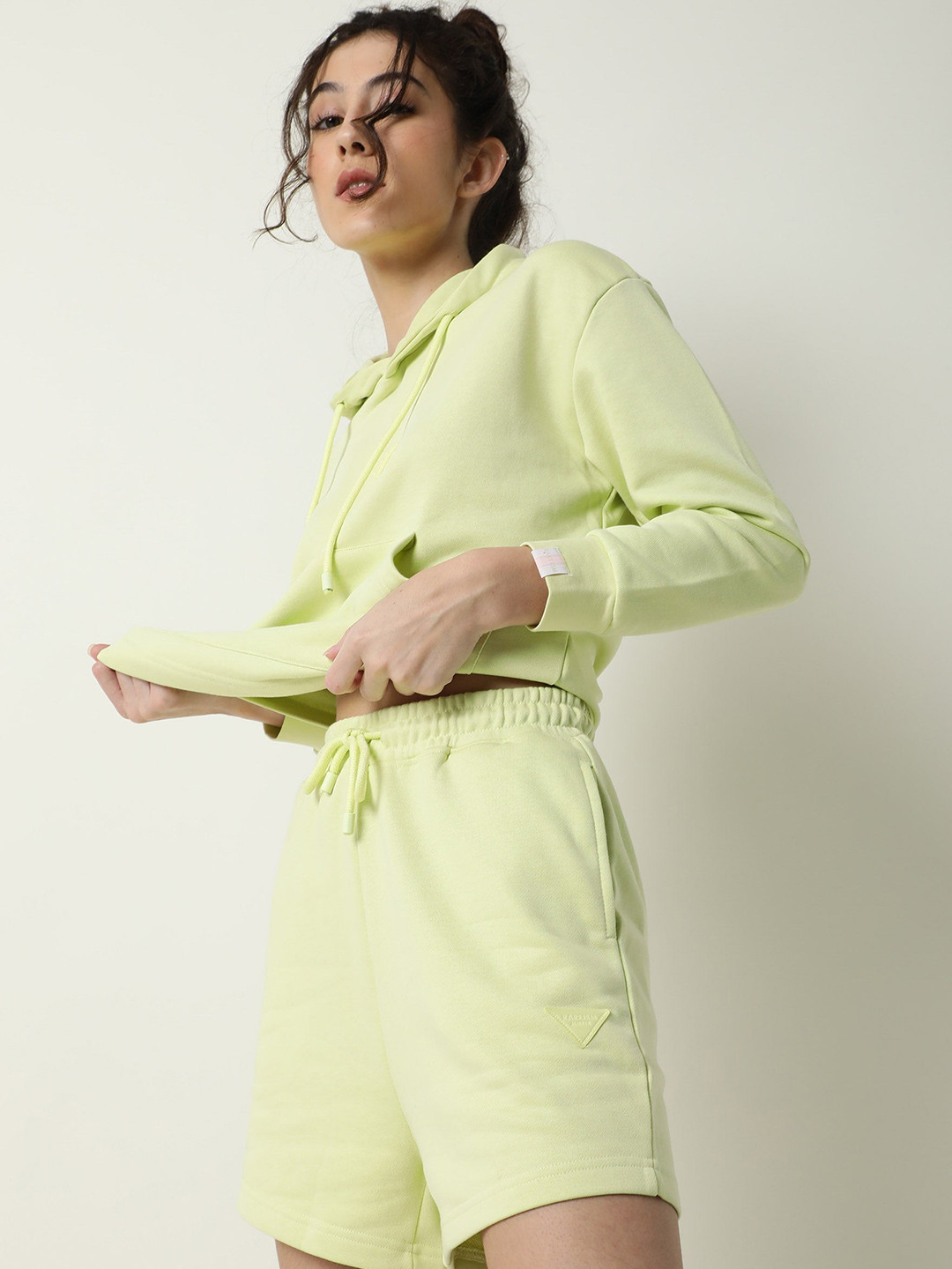 RAREISM Women Green Regular Fit Plain Shorts
