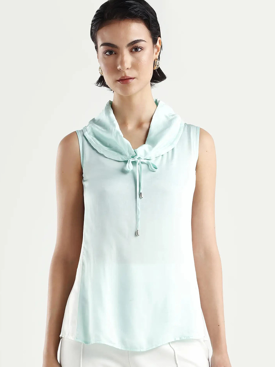 RAREISM Green Cowl Neck Top