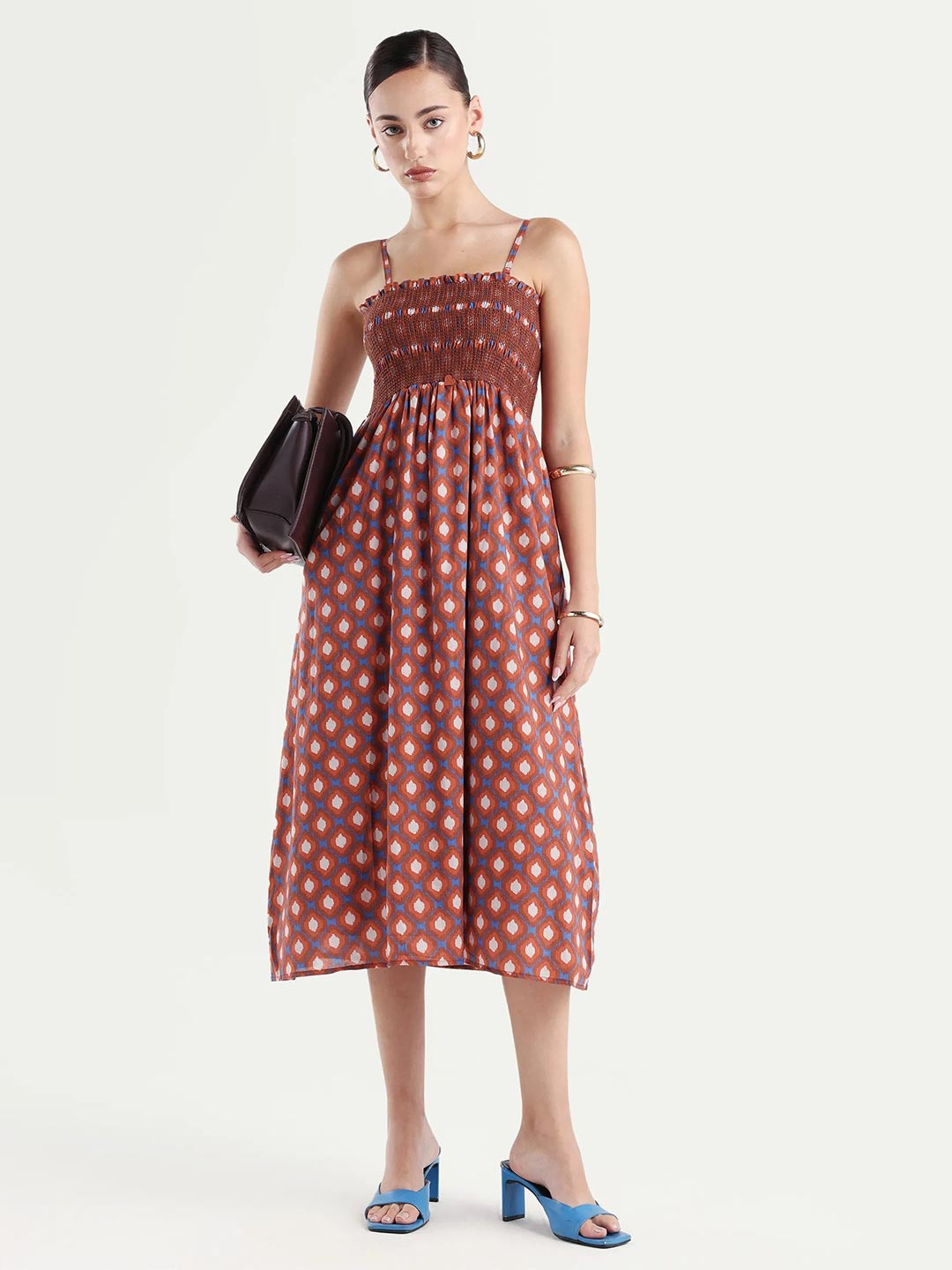 RAREISM Women Multi Fit And Flare Fit Shoulder Strap Dress