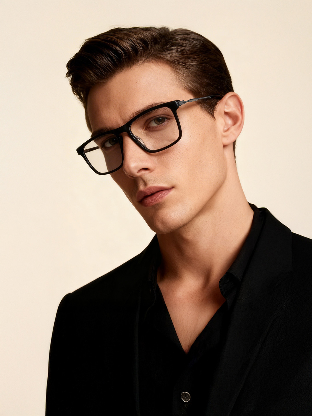 Police Men Black Full Rim Square Frames