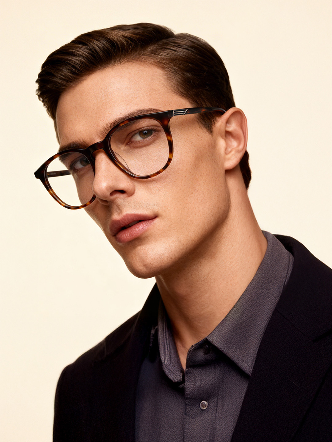 Police Men Brown Full Rim Square Frames