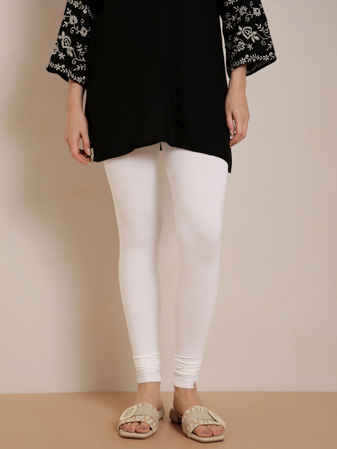 TWIN BIRDS Women Solid Super Stretch Bamboo Cotton Churidar Length Leggings
