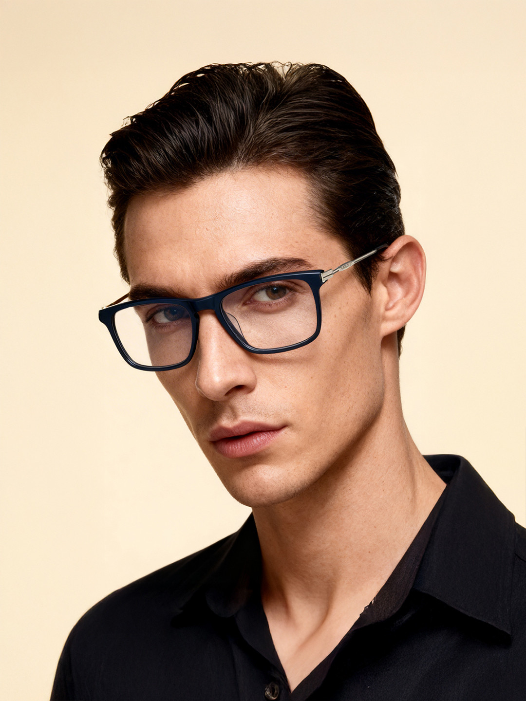 Police Men Black Full Rim Square Frames VPL956K54D82FR