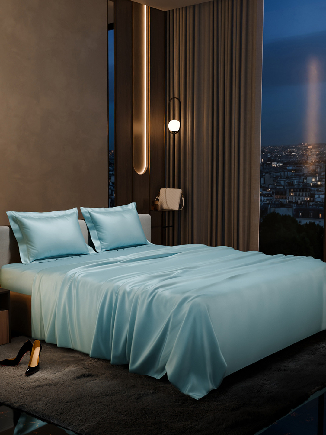Stoa Paris Date Night Collection 300 TC Queen Fine Bedsheet -100 x 90 inches