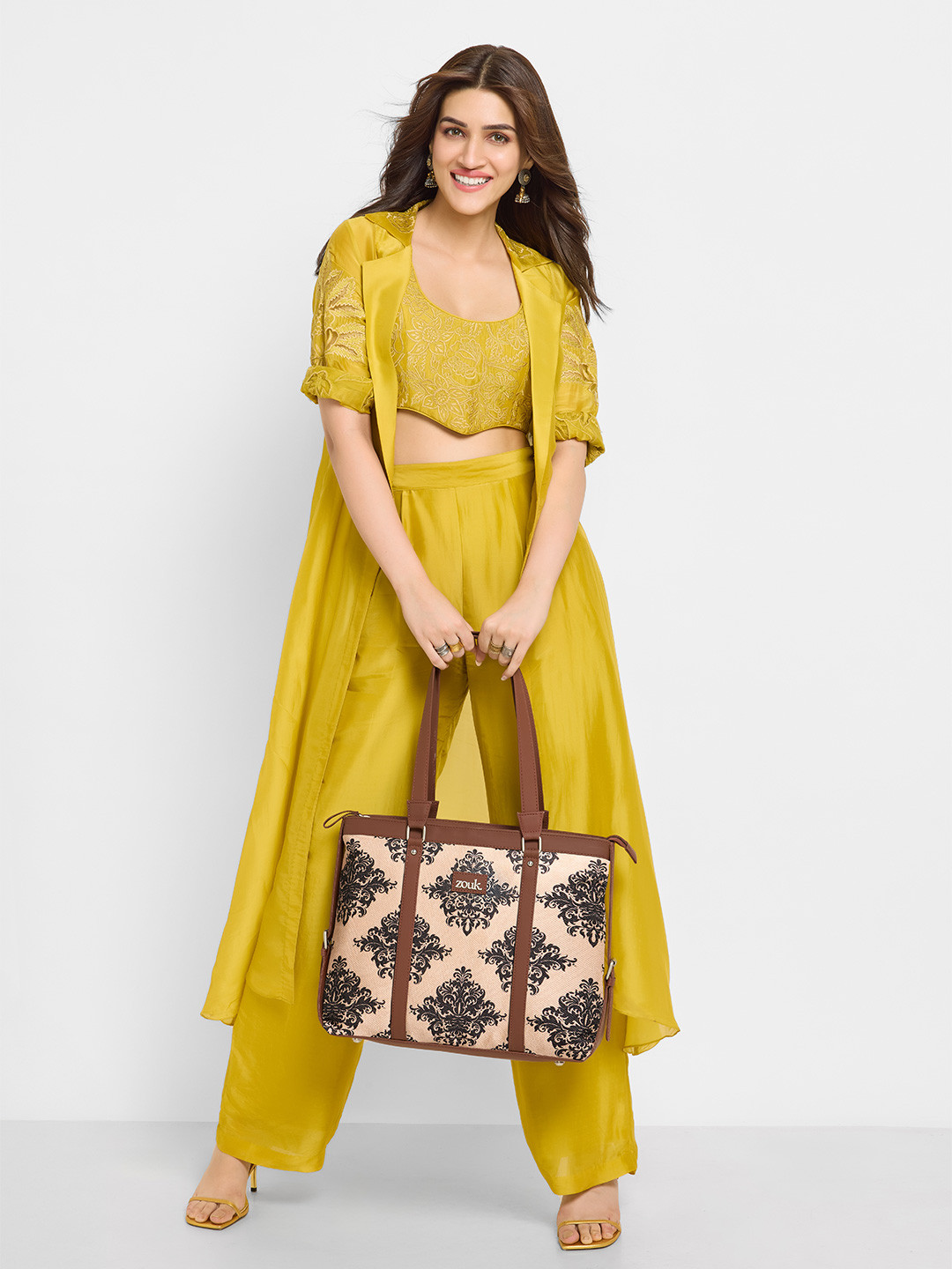 ZOUK Printed Laptop Shoulder Tote Bag 15.6 Inch
