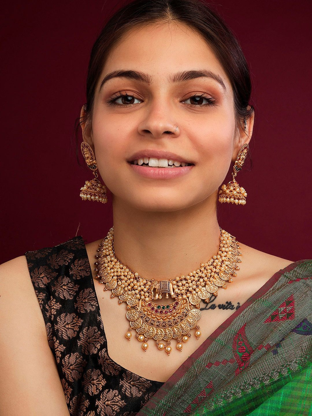 StileAdda Gold-Plated Temple Necklace Set