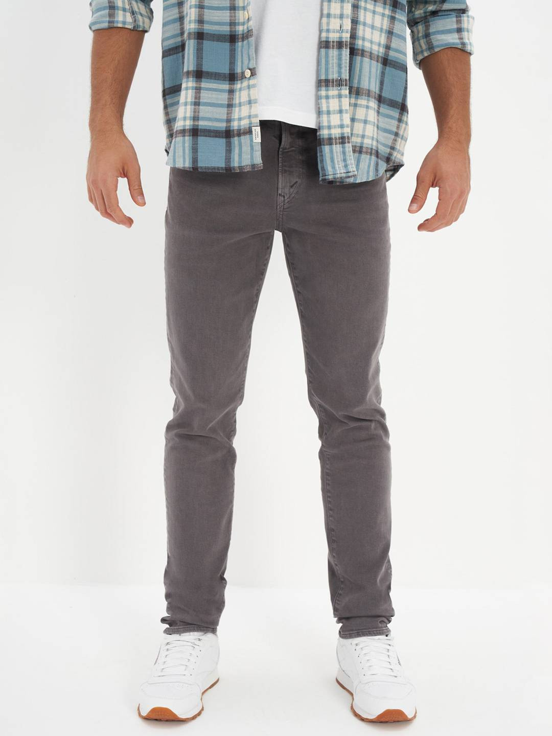American Eagle Men Grey AirFlex+ Slim Jeans