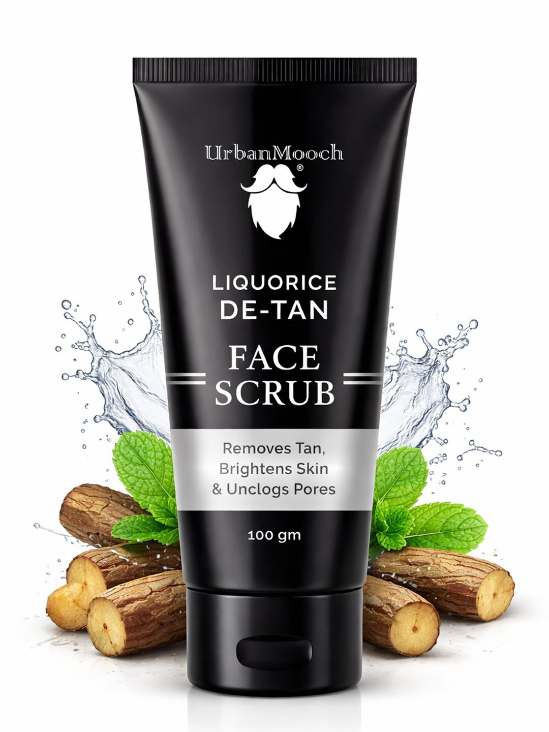 UrbanMooch Mens Lightening & Brightening Liquorice DeTan Face Scrub 100 gm