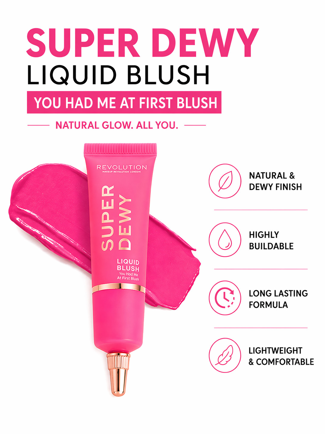Makeup Revolution London Superdewy Liquid Blusher - You Had Me At First Blush