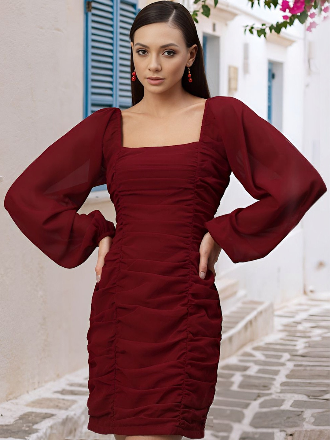 aayu Women Georgette Sheath Dress